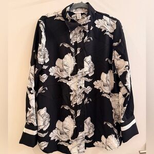 Isabel Marant pour H&M Fine Satin Black and Cream Blouse and matching pants